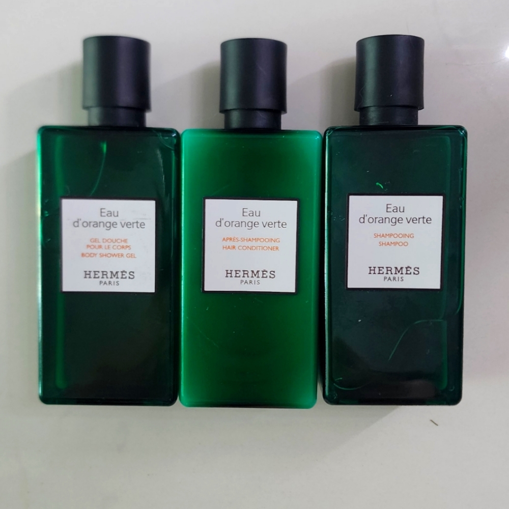 Hermes d'orange verte set shampoo  conditioner shower gel